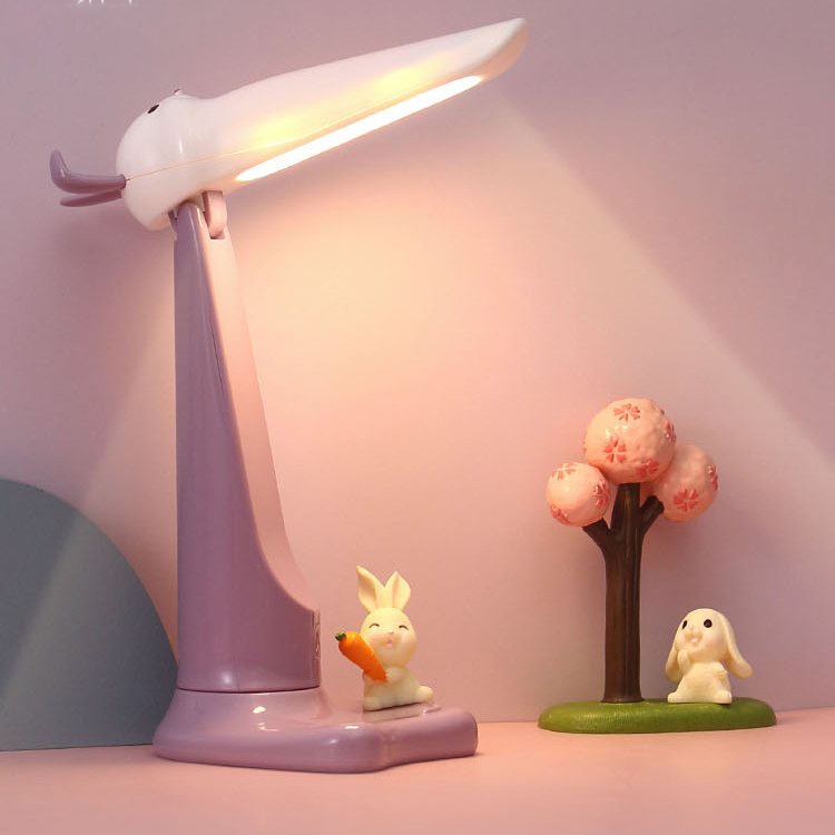 【かわいいウサギのランプ】ラビットデスクランプ【LED/読書灯/スマホスタンド】