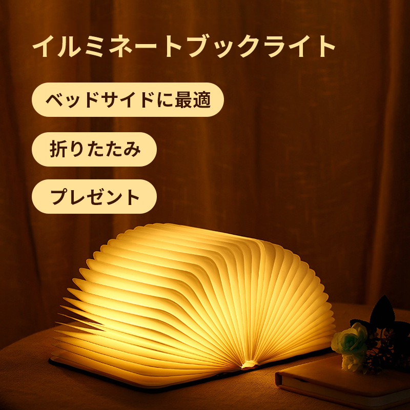 【本型のオシャレなライト】イルミネートブックライト【LEDライト/インテリア/プレゼント】